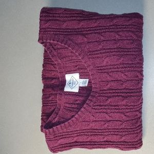 St John's Bay Sweater size L burgundy and brown